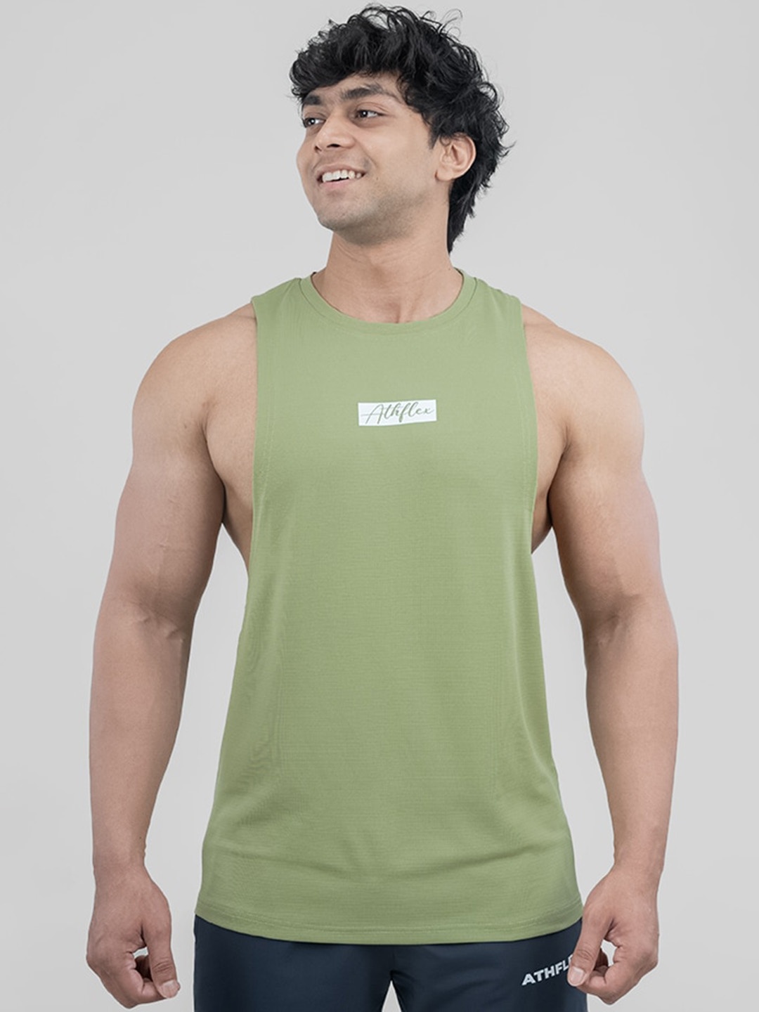 

Athflex Sleeveless Sports Gym Vest, Green