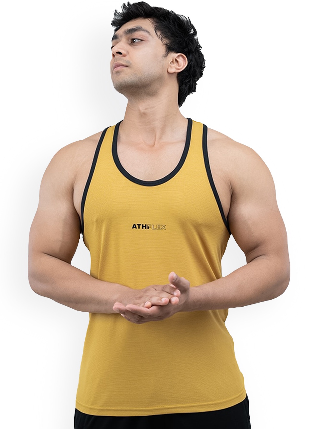 

Athflex Sleeveless Innerwear Gym Vest, Mustard