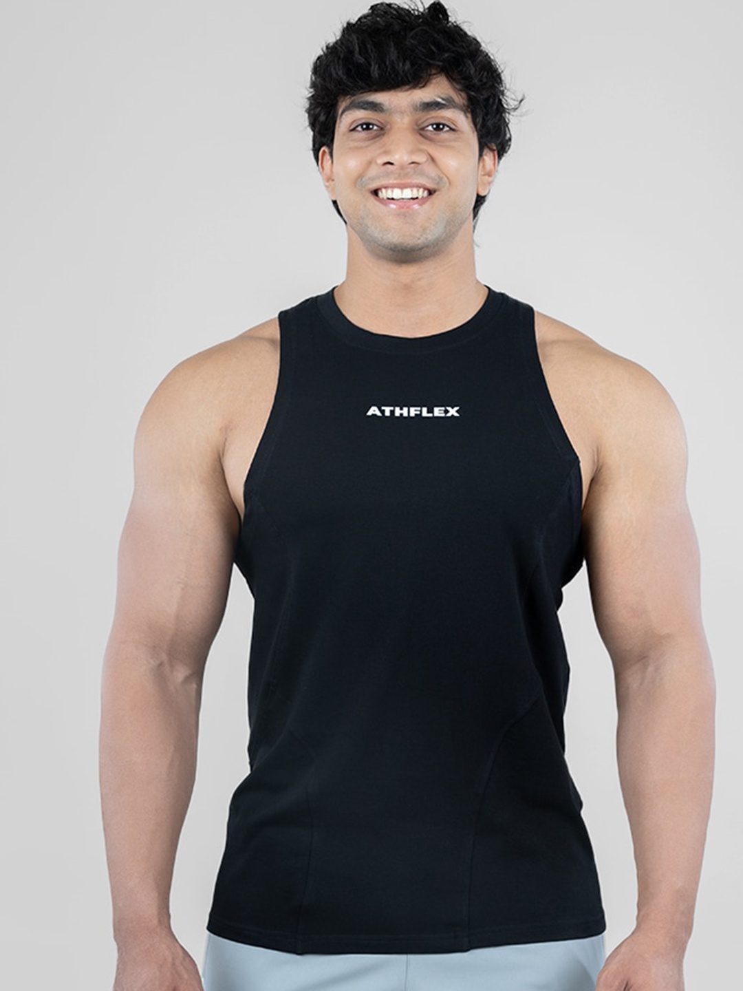 

Athflex Pure Cotton Sleeveless Innerwear Vests H1-Atmos-T-Black