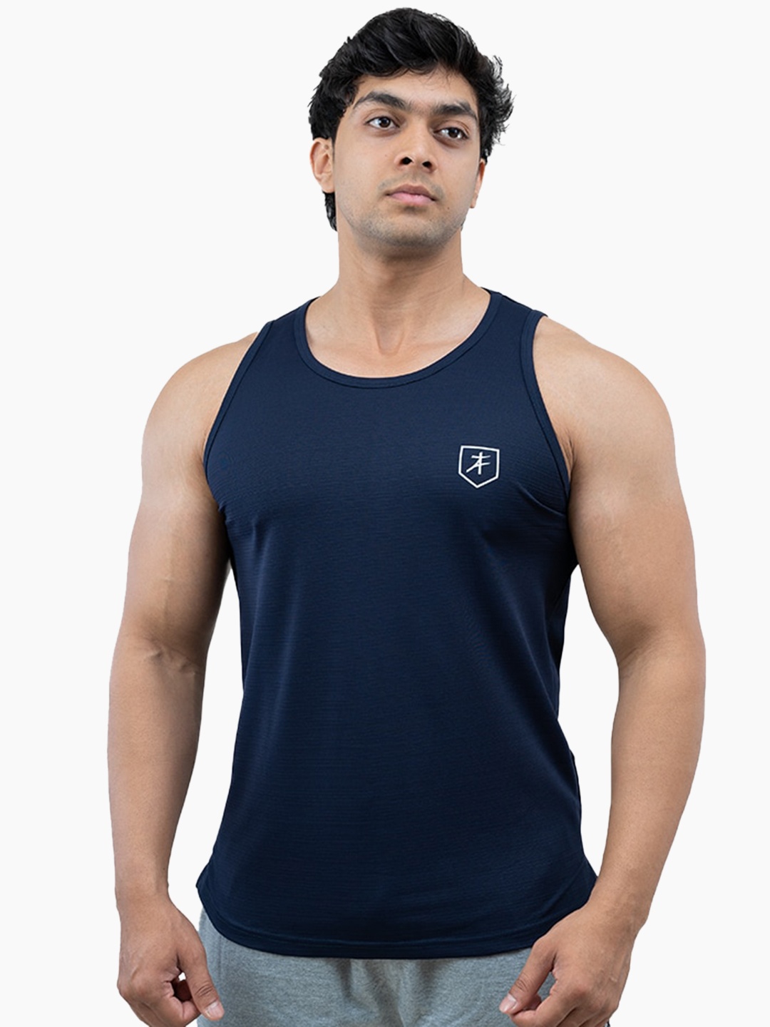 

Athflex Sleeveless Tank Vests, Navy blue
