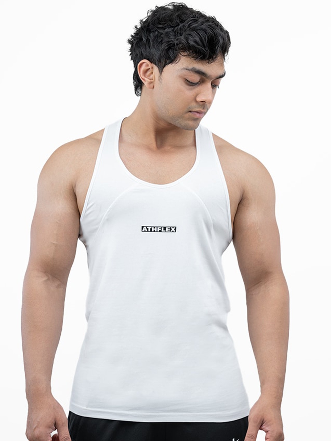 

Athflex Scoop Neck Sleeveless Innerwear Cotton Vests, White