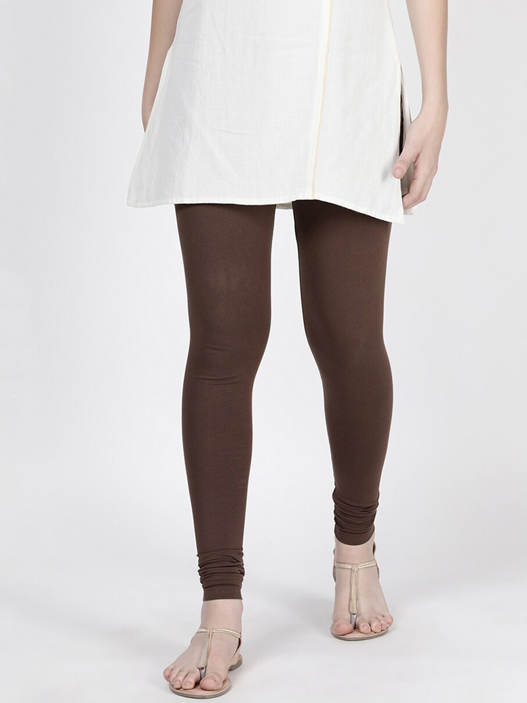 

TWIN BIRDS Churidar-Length Leggings, Brown
