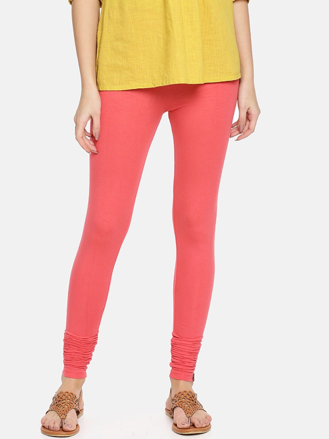 

TWIN BIRDS Churidar-Length Leggings, Coral