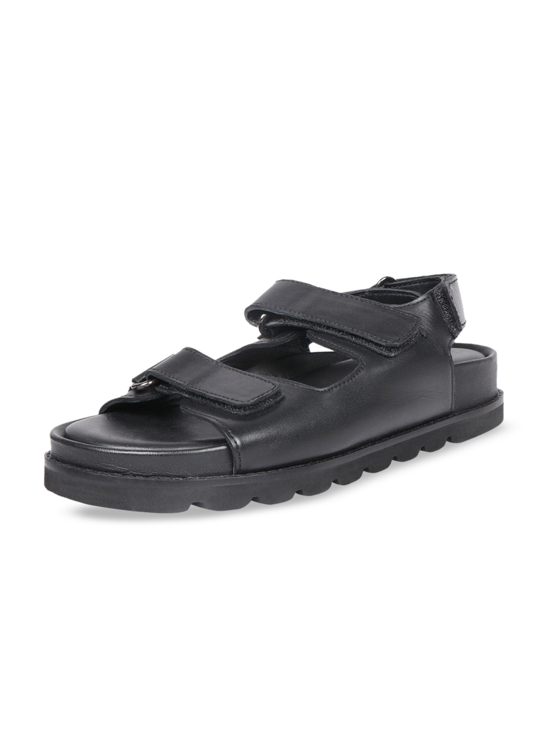 

Hidesign Olympus Leather Open Toe Flats, Black