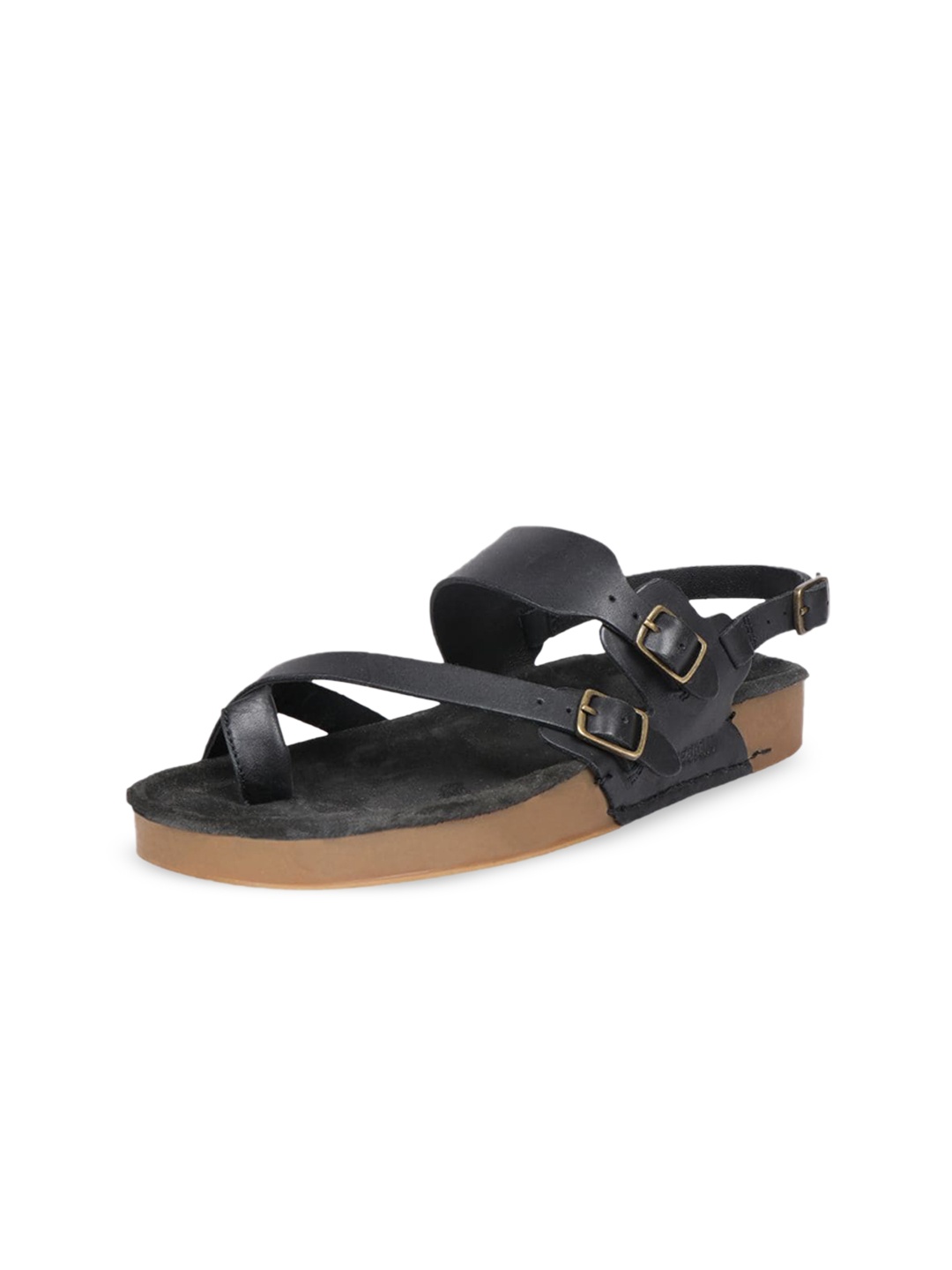 

Hidesign Port Blair Leather One Toe Flats, Black