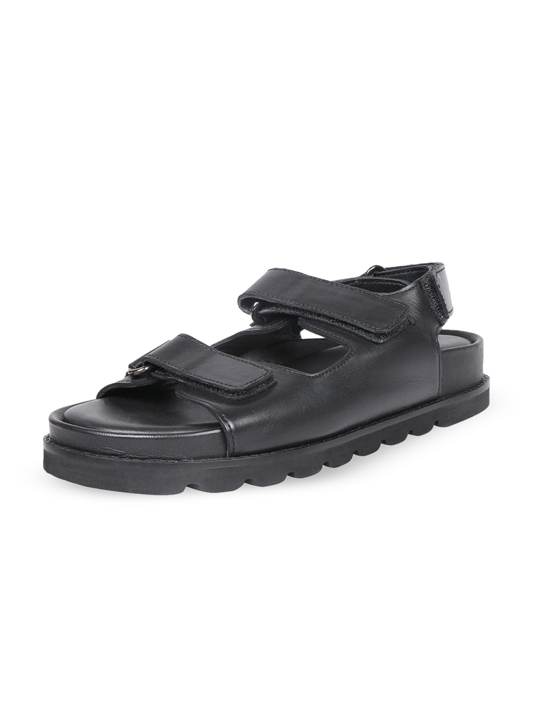 

Hidesign Olympus Leather Open Toe Flats, Black