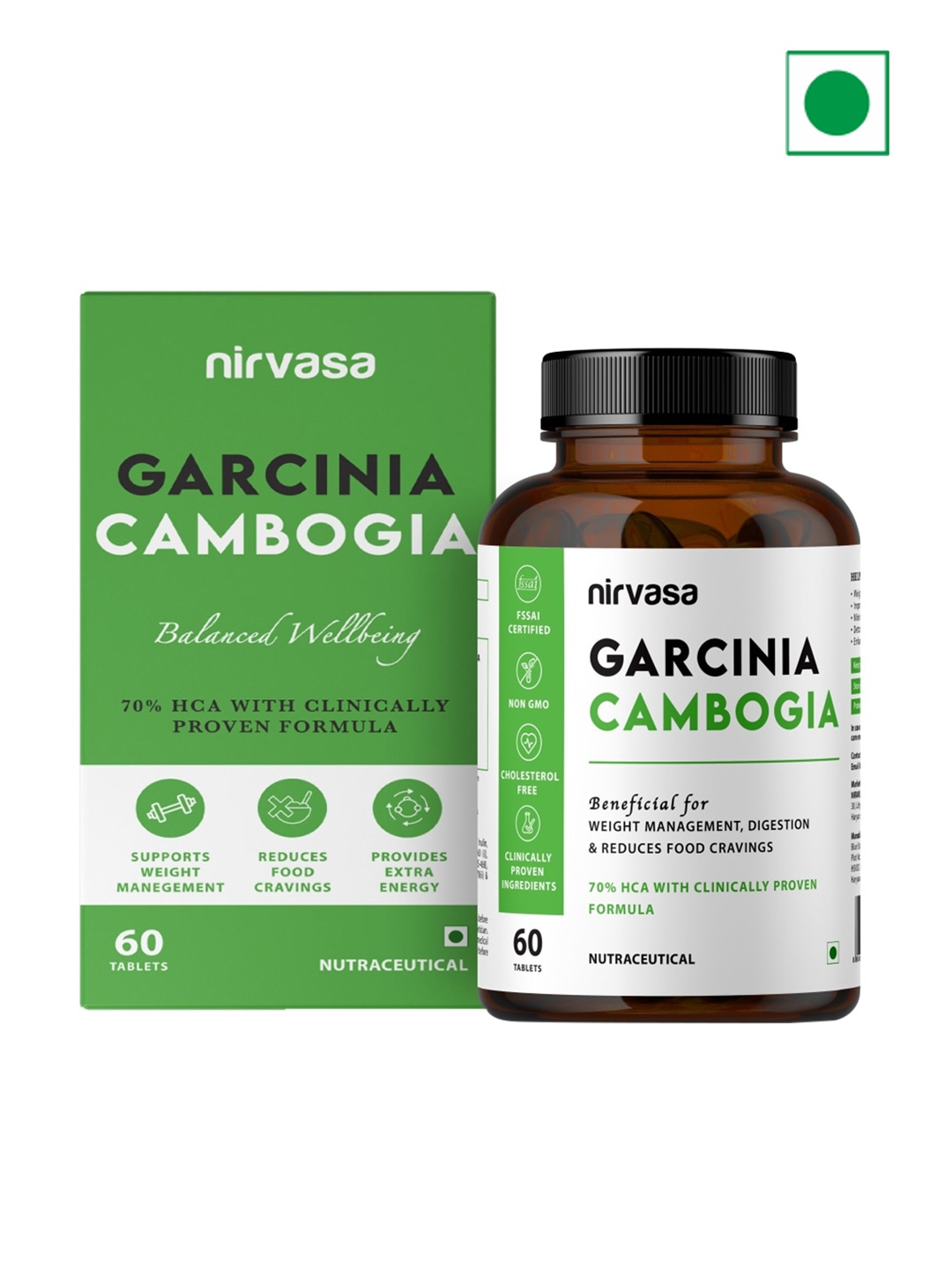 

Nirvasa Garcinia Cambogia Tablets with Green Tea - 60 Tabs