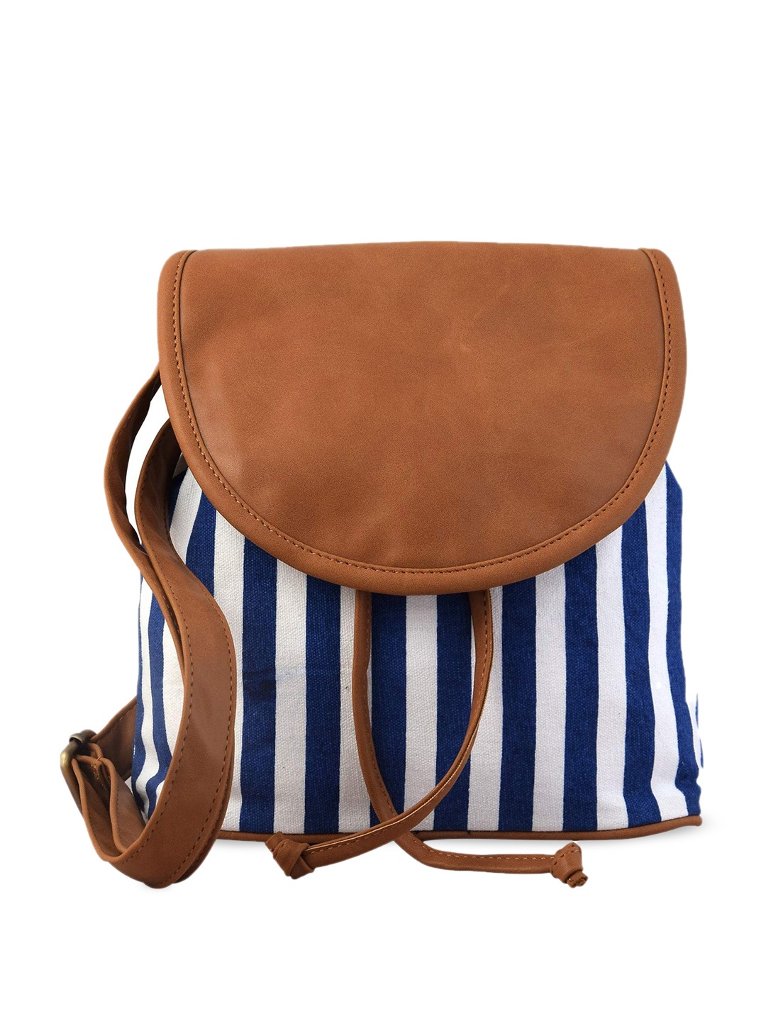 

Mast & Harbour Striped Structured Sling Bag, Blue