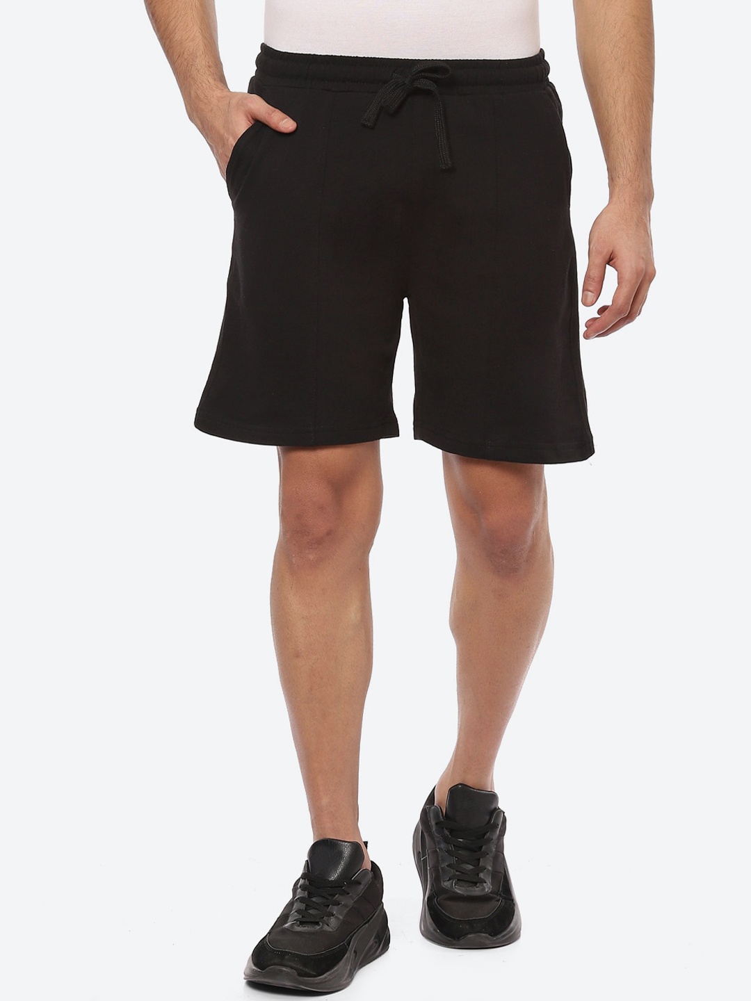 

2Bme Men Mid-Rise Cotton Regular Shorts, Black