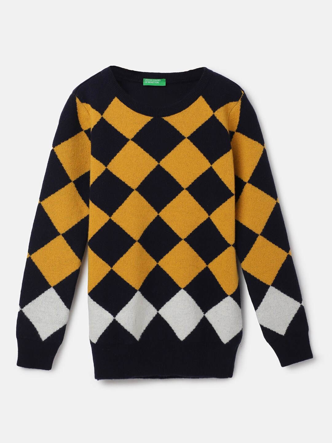 

United Colors of Benetton Boys Geometric Printed Pullover, Black