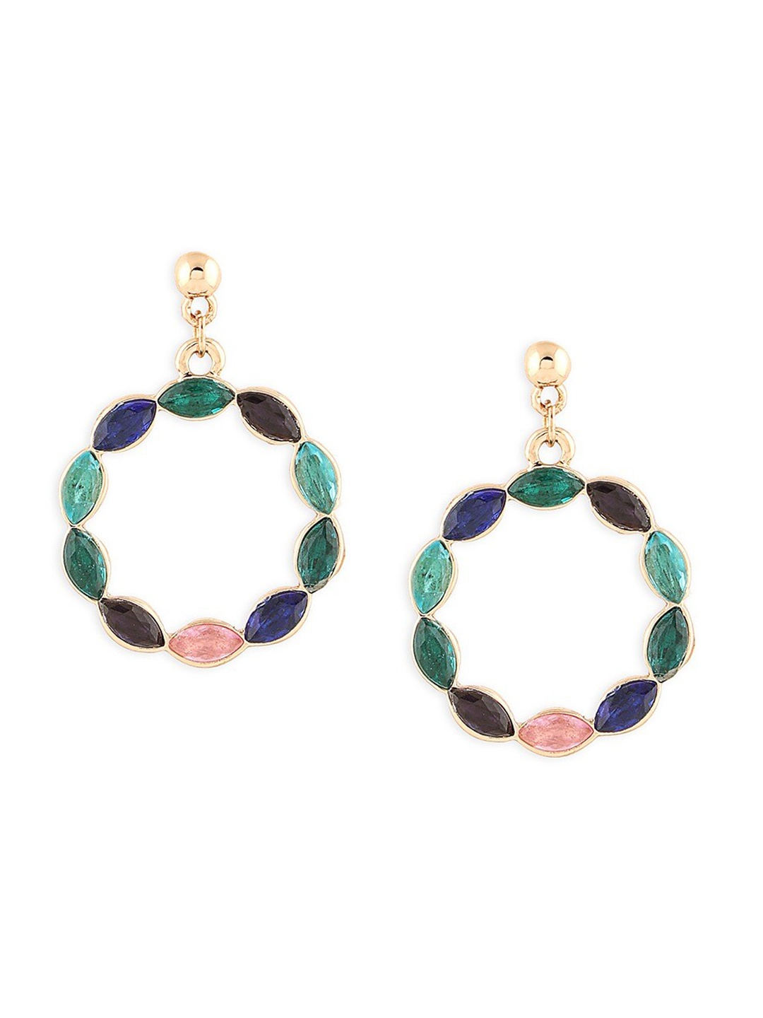 

Zaveri Pearls Circular Hoop Earrings, Green