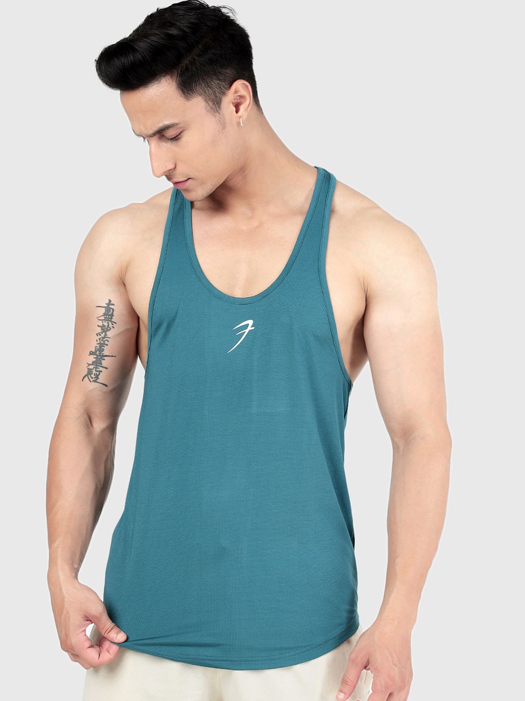 

FUAARK Slim Fit Scoop Neck Sleeveless Innerwear Vests, Teal