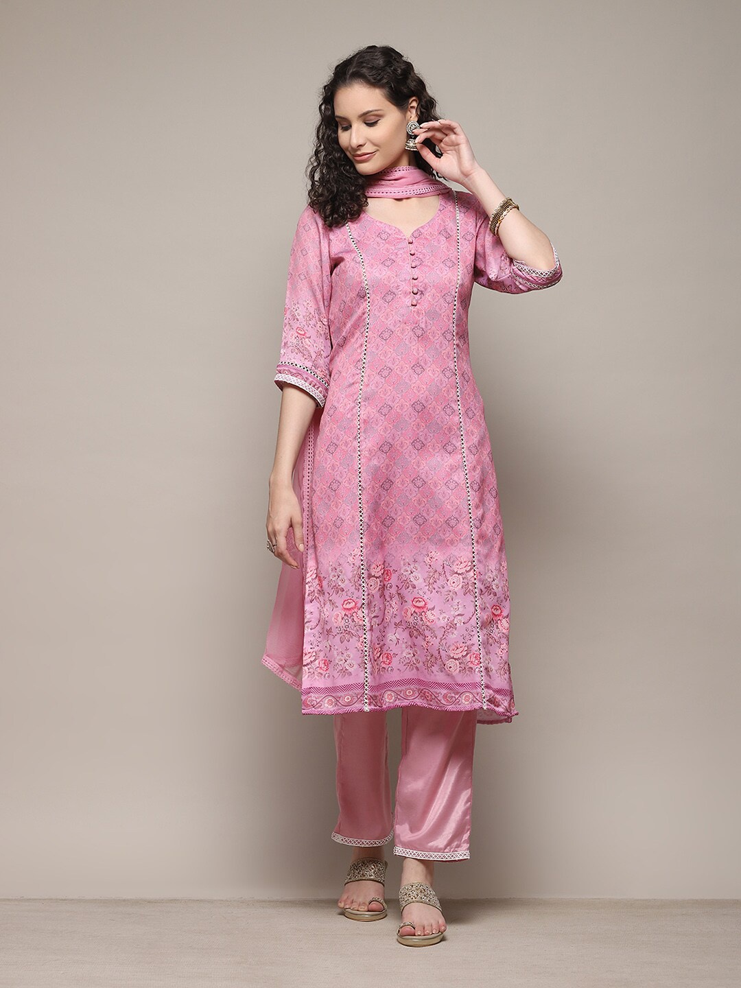 

Biba Ethnic Motifs Printed Unstitched Dress Material, Mauve