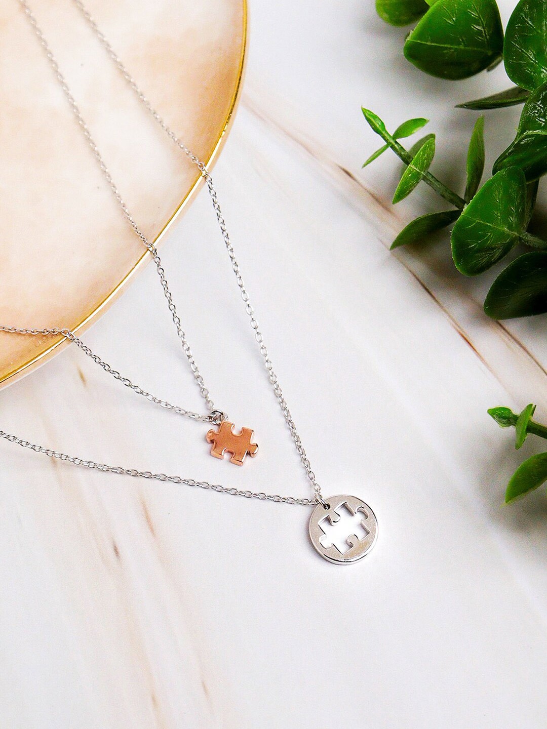 

CURIO COTTAGE Sterling Silver Rhodium-Plated Layered Necklace