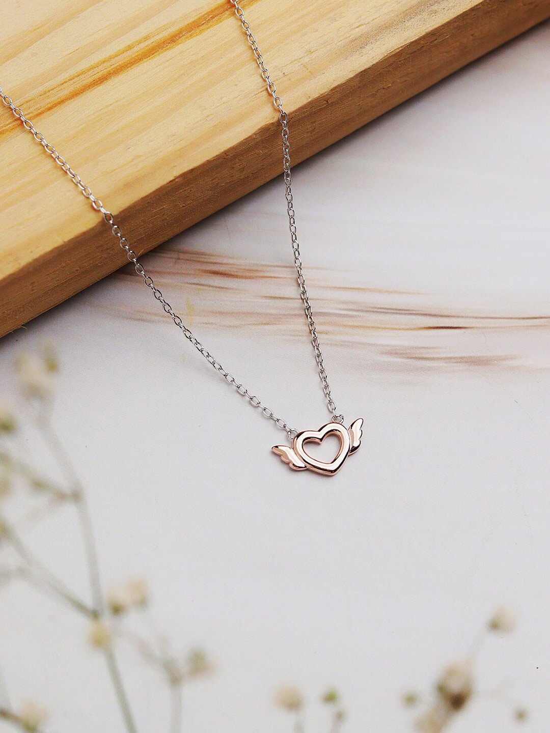 

CURIO COTTAGE Sterling Silver Rose Gold-Plated Necklace