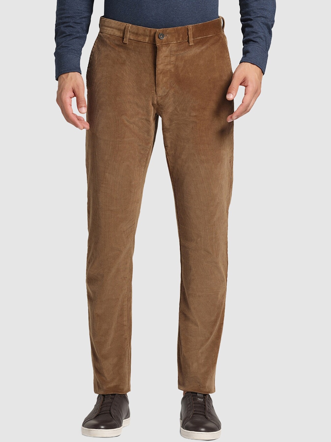 

Blackberrys Men Slim Fit Mid Rise Trousers, Khaki