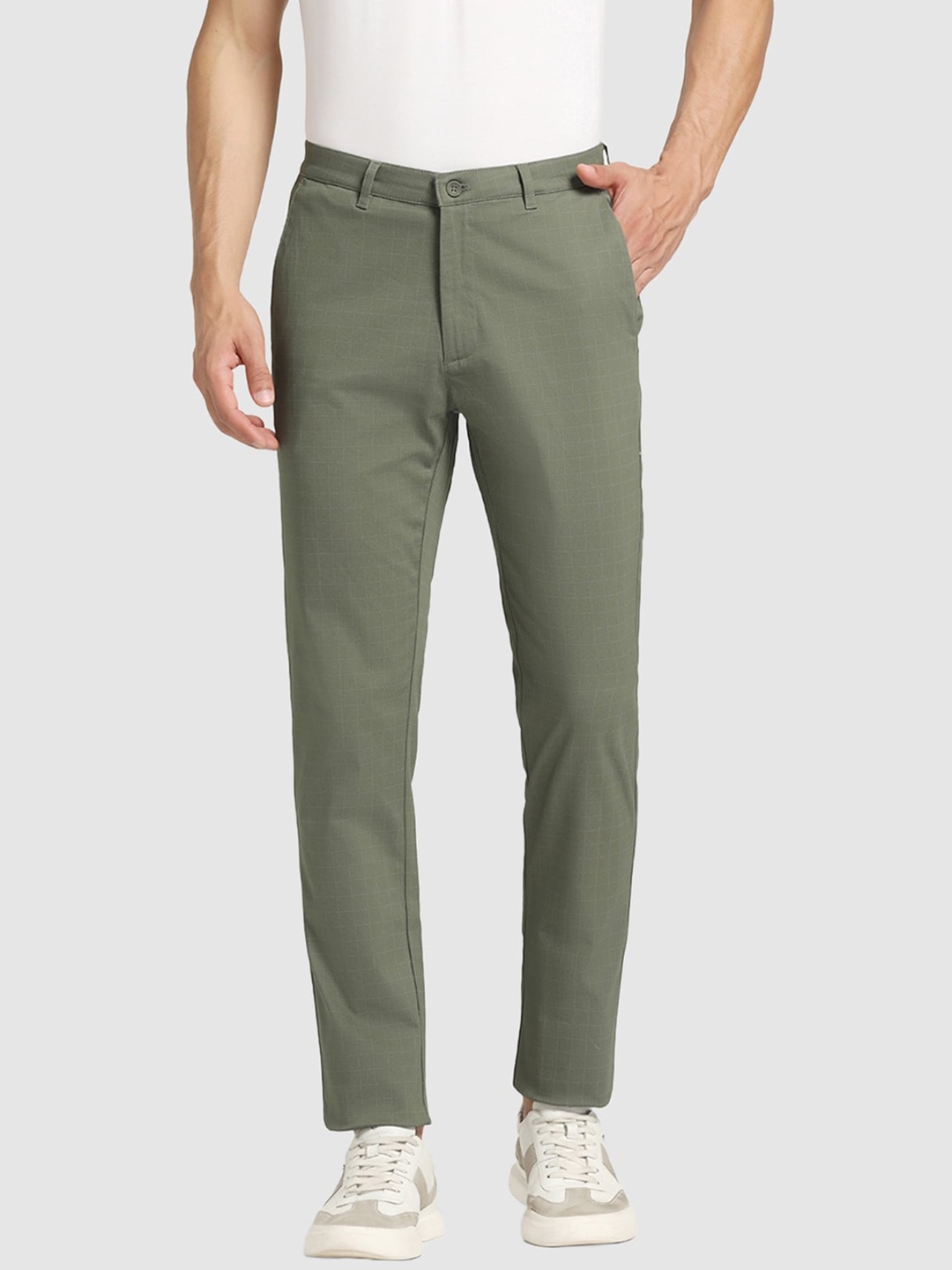 

Blackberrys Men Slim Fit Mid Rise Trousers, Olive