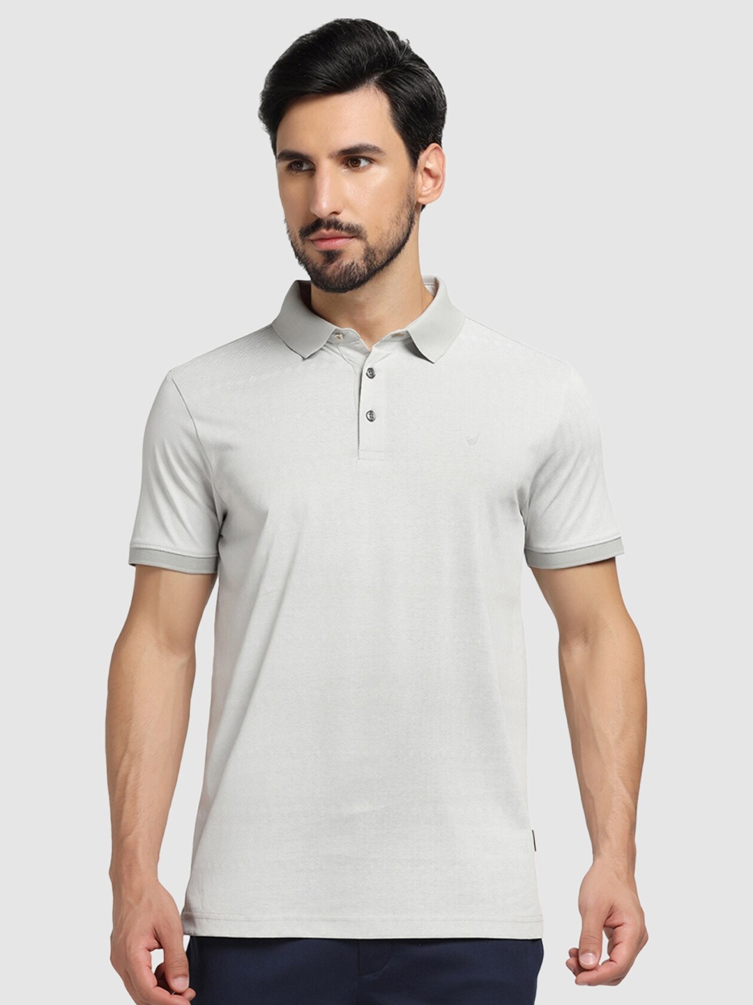 

Blackberrys Polo Collar Slim Fit Pure Cotton T-Shirt, Grey