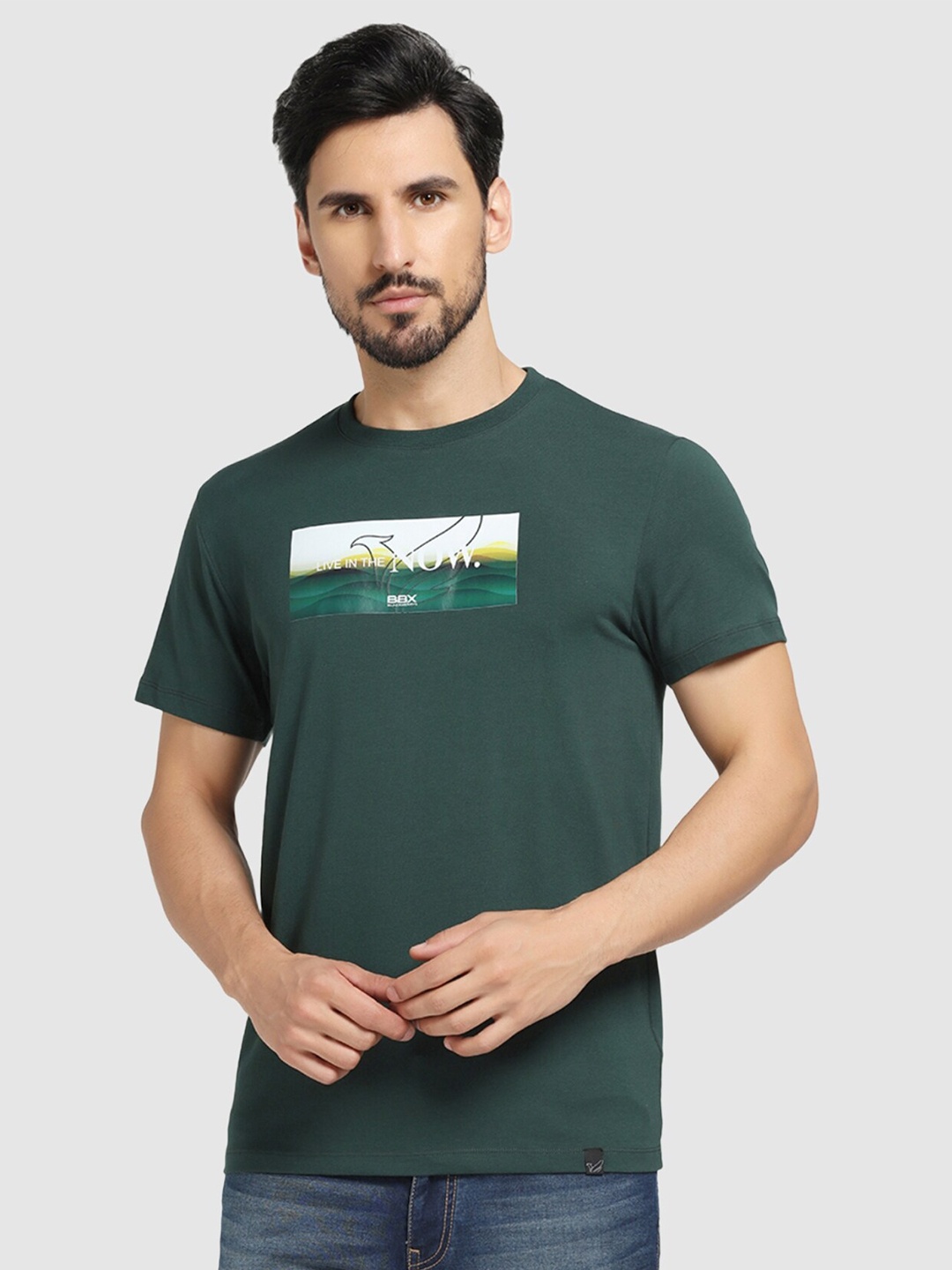 

Blackberrys Graphic Printed Slim Fit T-shirt, Green