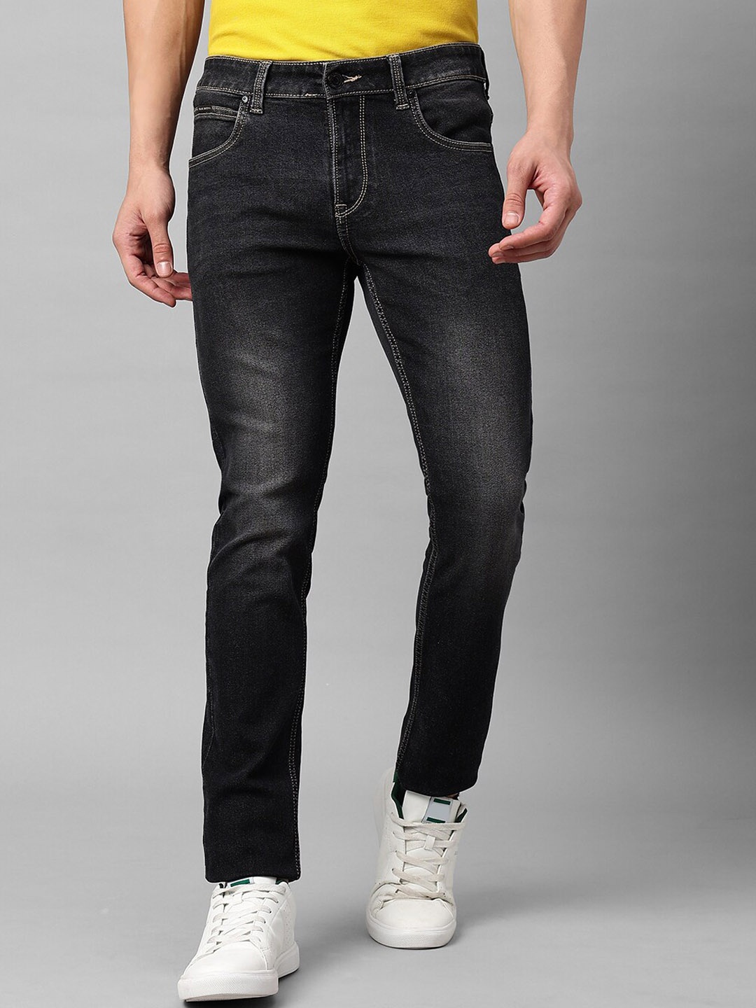 

Blue Buddha Men Slim Fit Clean Look Stretchable Jeans, Black