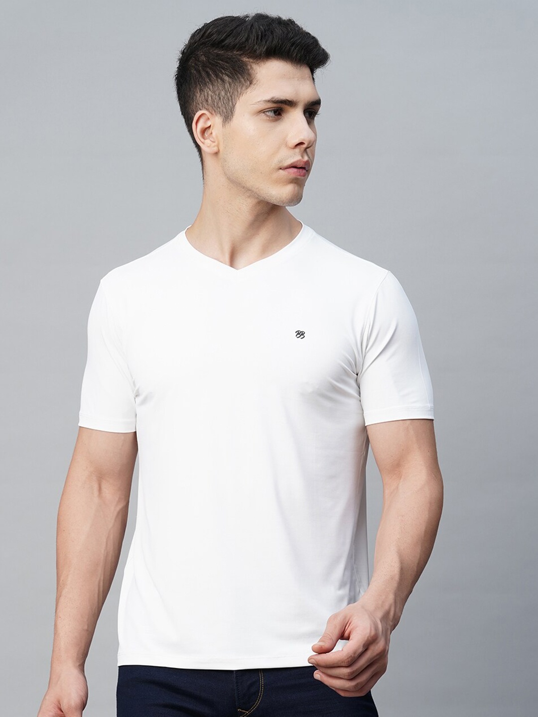 

Blue Buddha V-Neck Cotton T-shirt, White