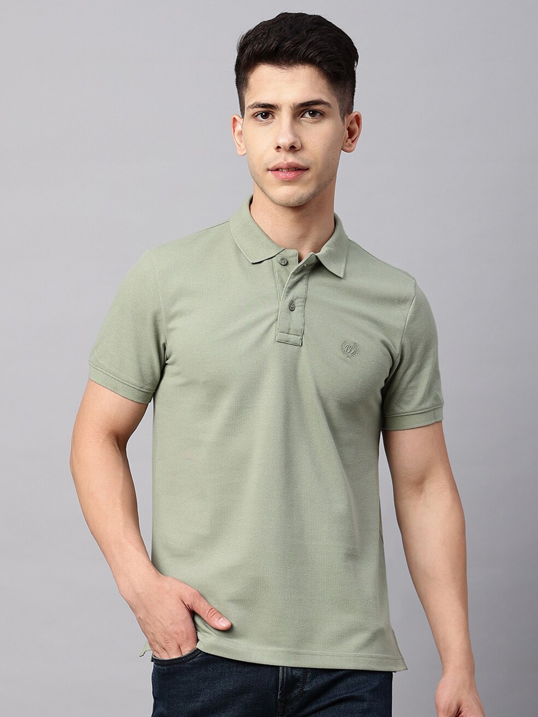 

Blue Buddha Polo Collar Cotton T-shirt, Green