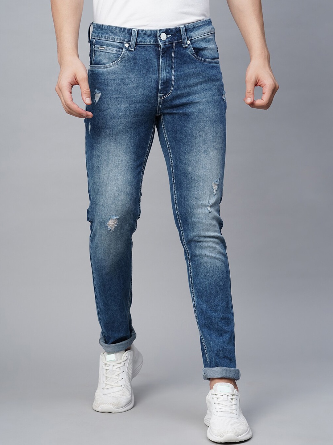 

Blue Buddha Men Skinny Fit Mildly Distressed Heavy Fade Cotton Stretchable Jeans