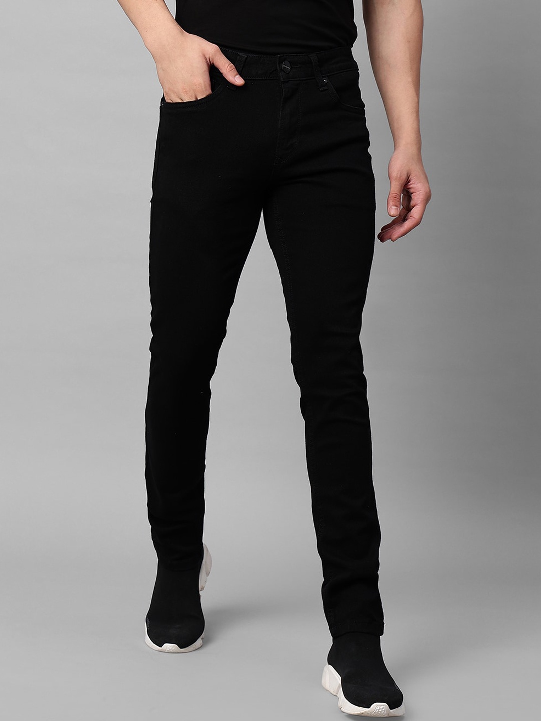 

Blue Buddha Men Skinny Fit Mid-Rise Cotton Stretchable Jeans, Black