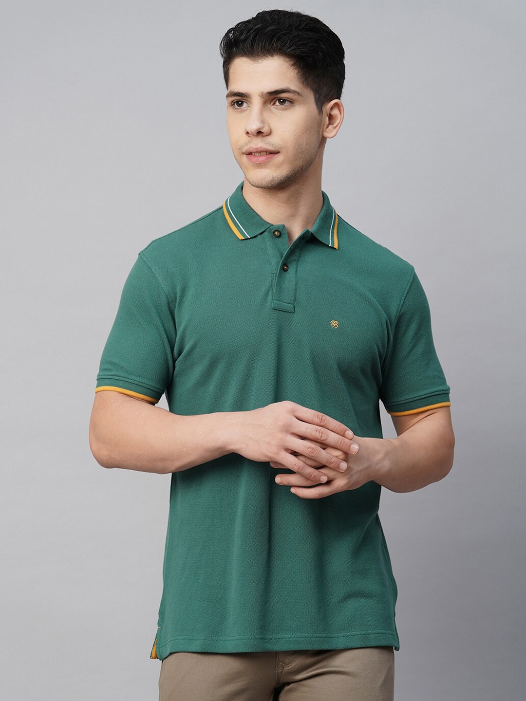 

Blue Buddha Cotton Polo Collar T-shirt, Green