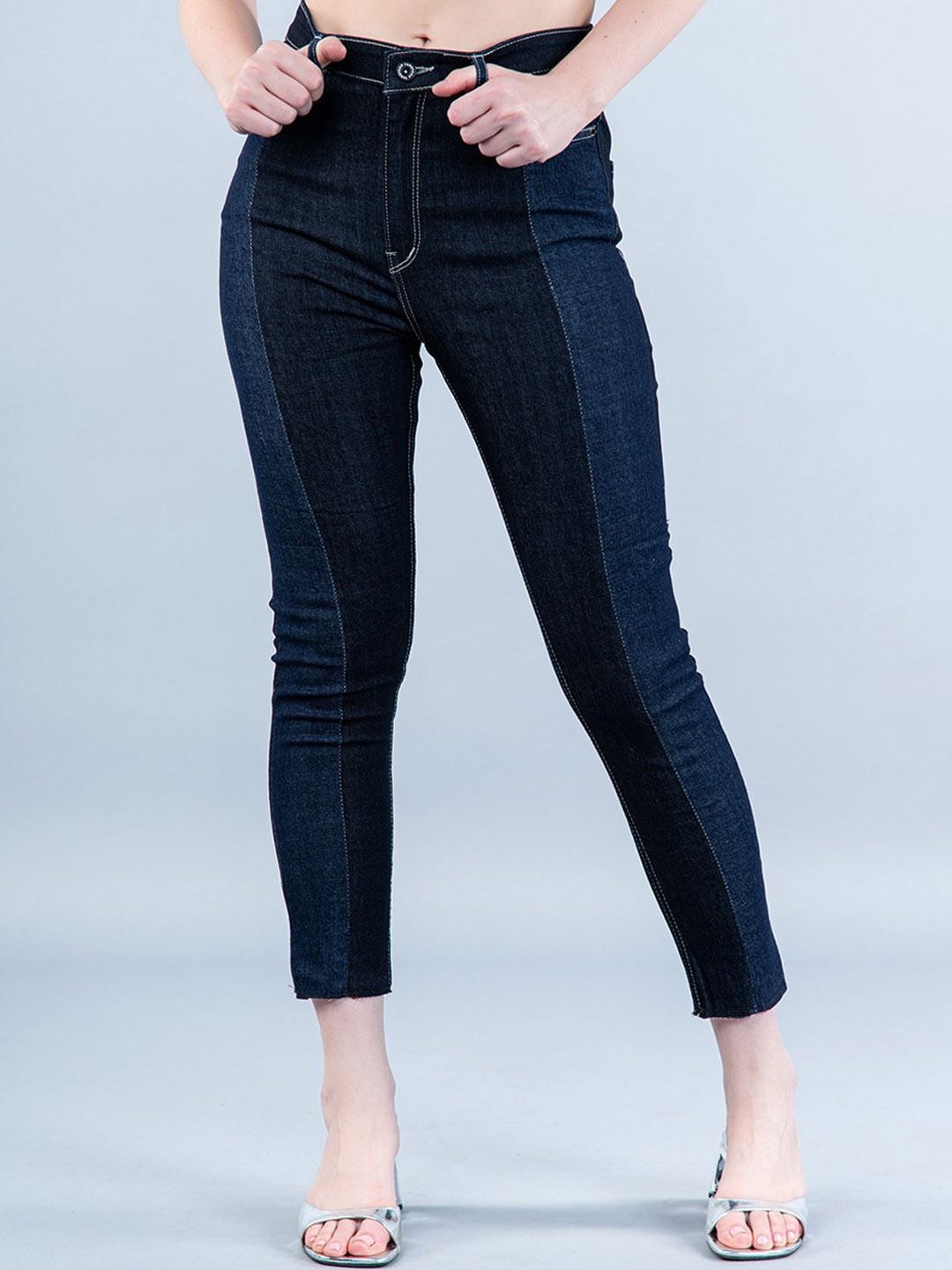 

Tistabene Women Comfort Skinny Fit Clean Look Stretchable Jeans, Blue