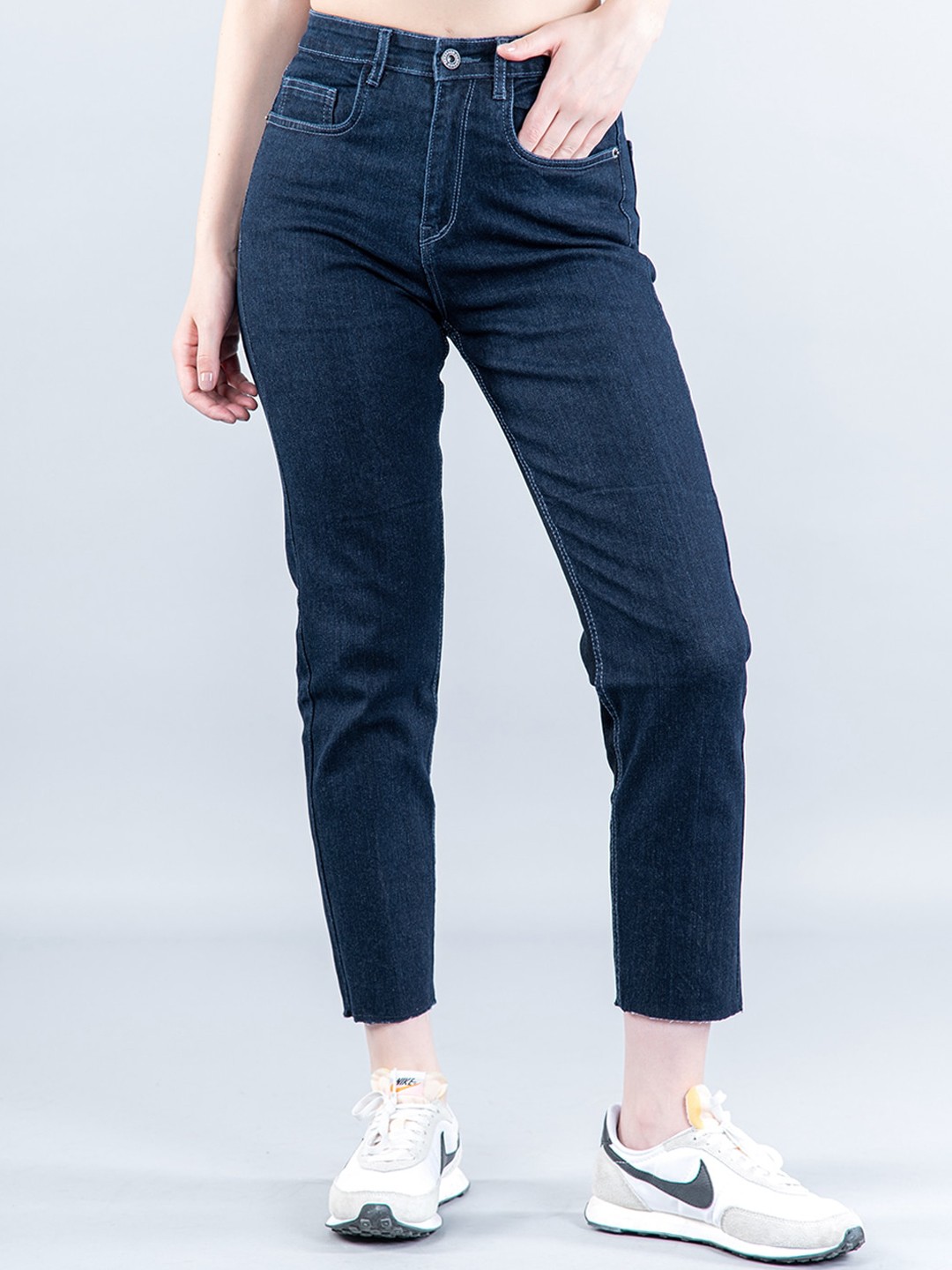 

Tistabene Women Comfort Mid Rise Clean Look Stretchable Jeans, Blue