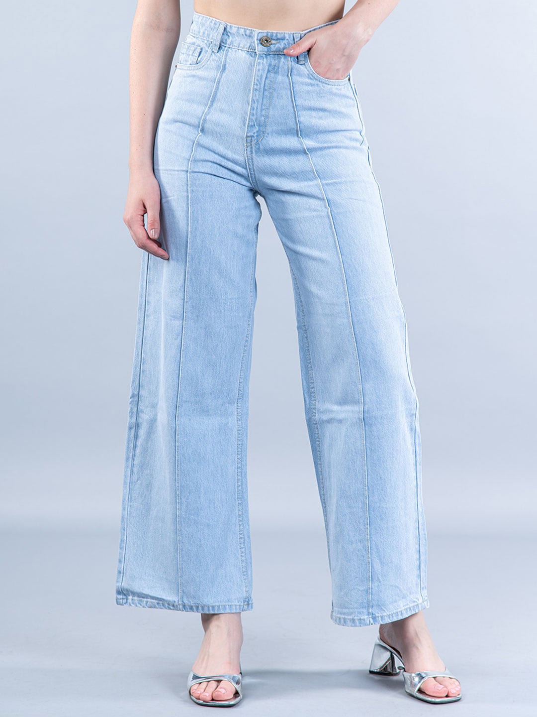 

Tistabene Women Comfort Stretchable Wide Leg Jeans, Blue