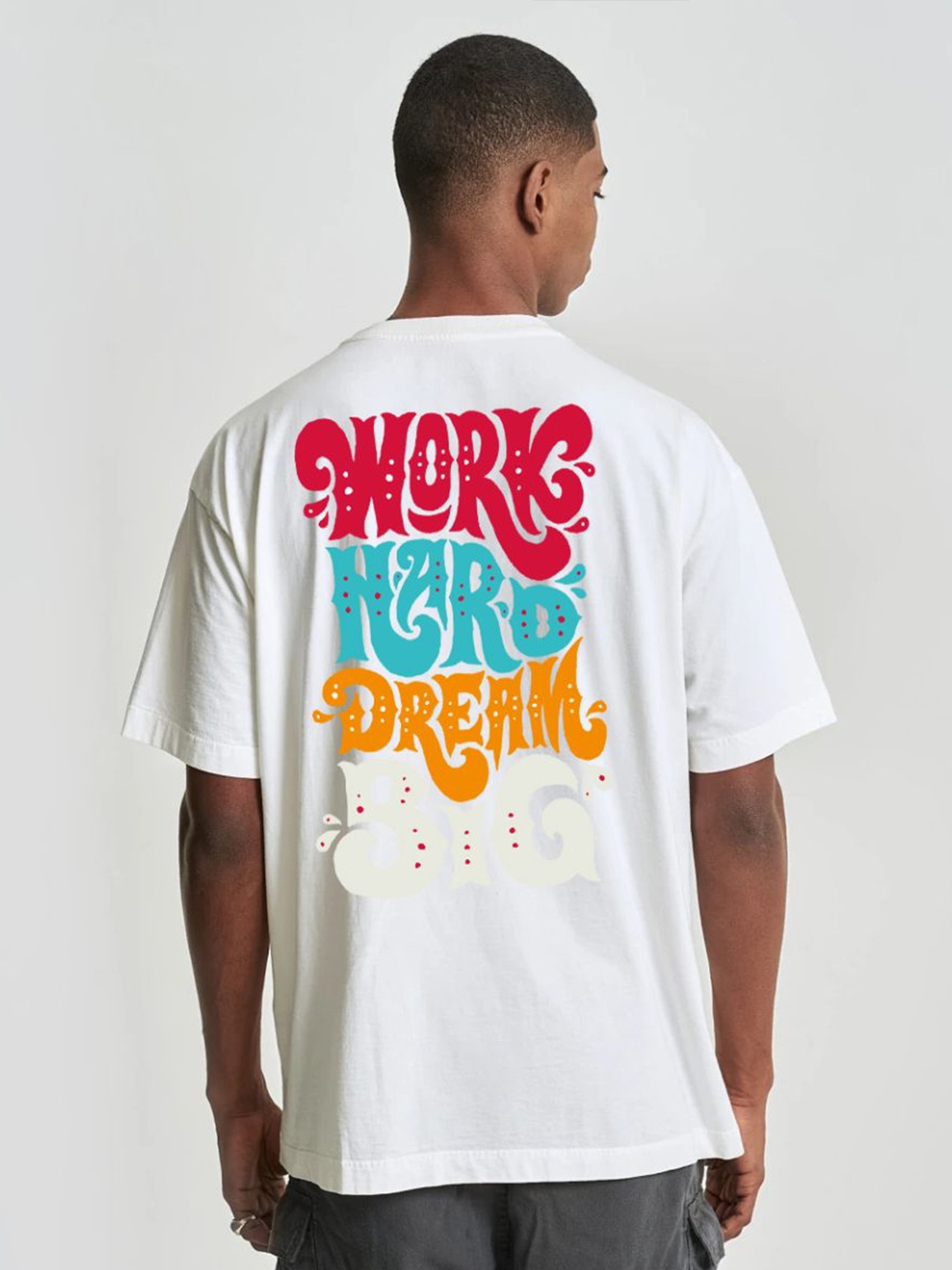 

Imsa Moda Typography Printed Oversized Cotton T-Shirt, White