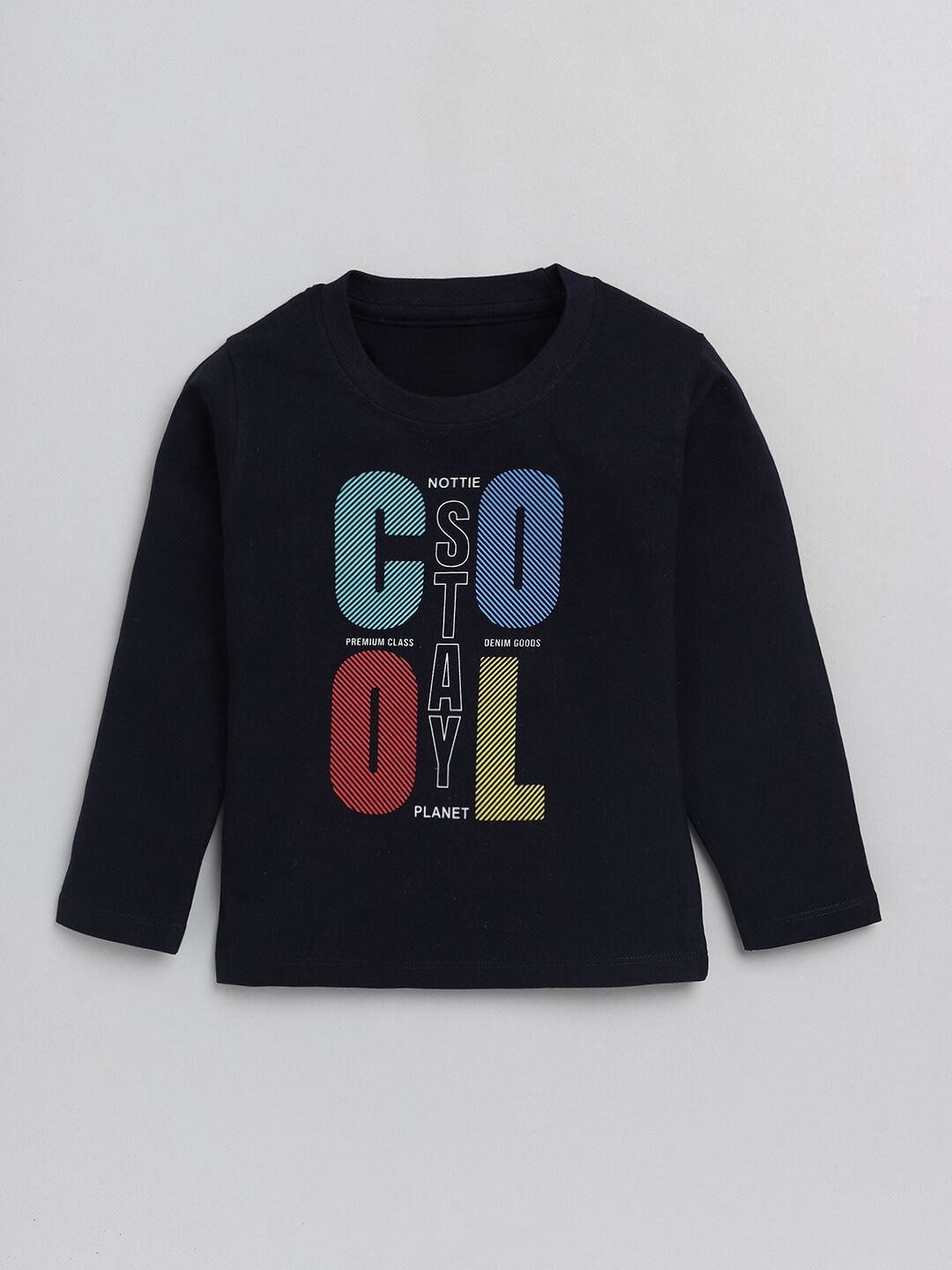 

YK Boys Typography Printed Cotton T-shirt, Navy blue