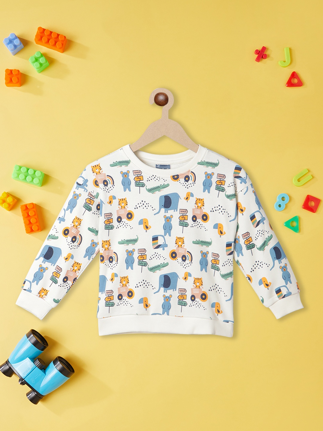 

Nauti Nati Boys Conversational Printed Sweatshirt, White