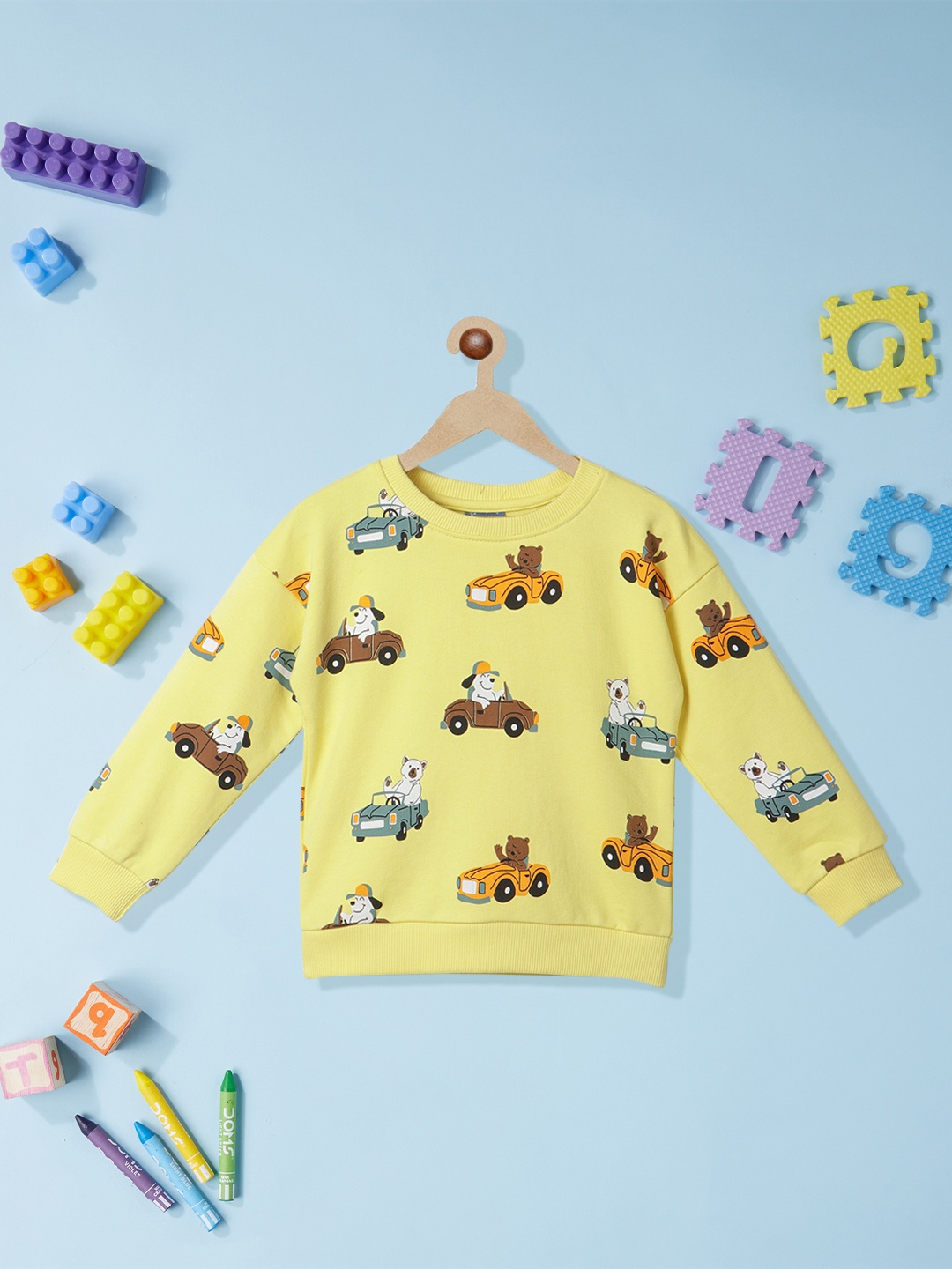 

Nauti Nati Boys Conversational Printed Sweatshirt, Yellow