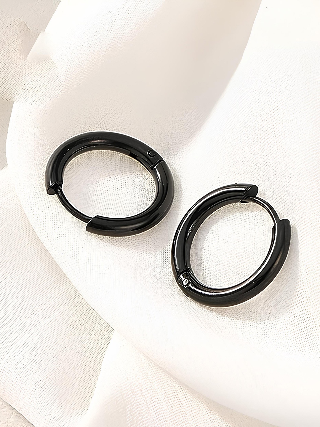 

KARISHMA KREATIONS Set Of 3 Stainless Steel Hoops, Black