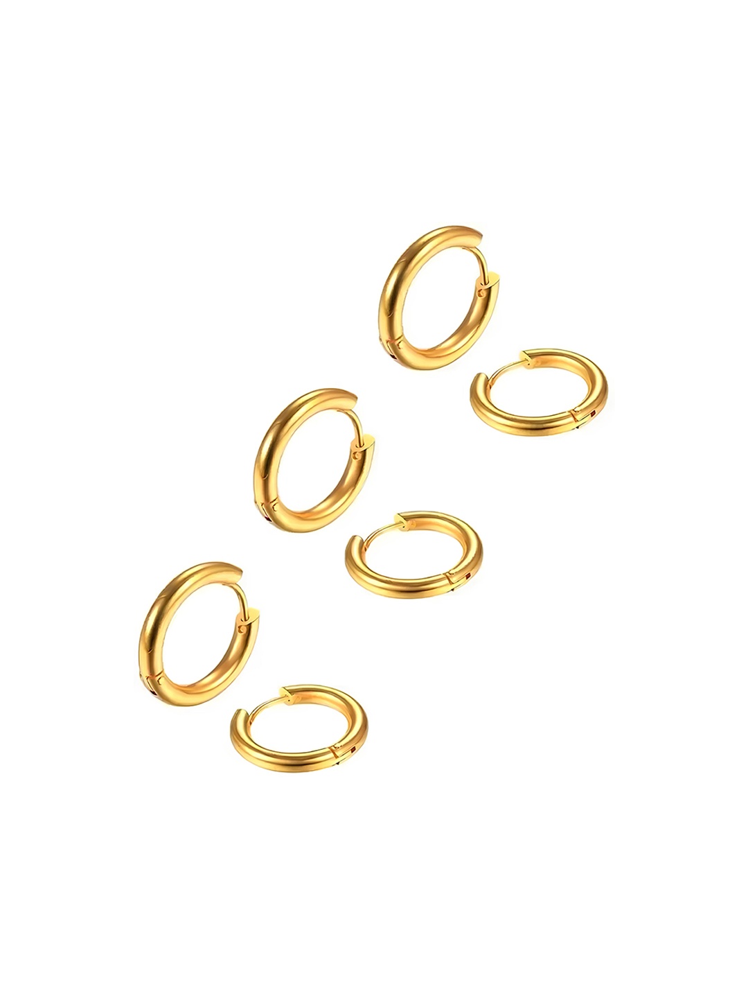 

KARISHMA KREATIONS Set Of 3 Stainless Steel Hoops, Gold