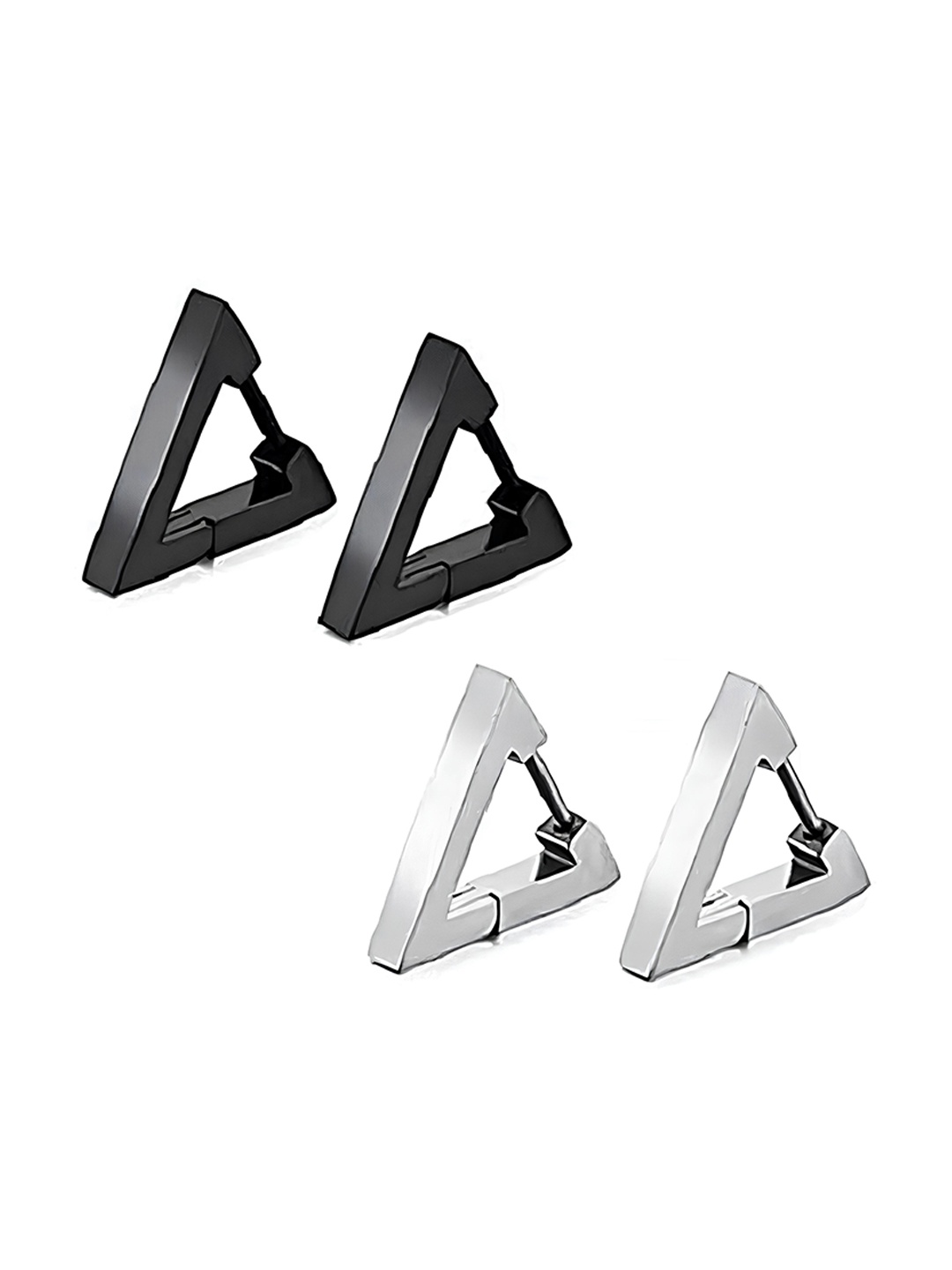 

KARISHMA KREATIONS Set Of 2 Stainless Triangular Steel Studs, Black