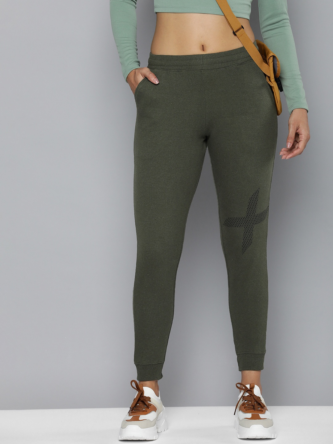 

HRX by Hrithik Roshan Women Solid Joggers, Olive