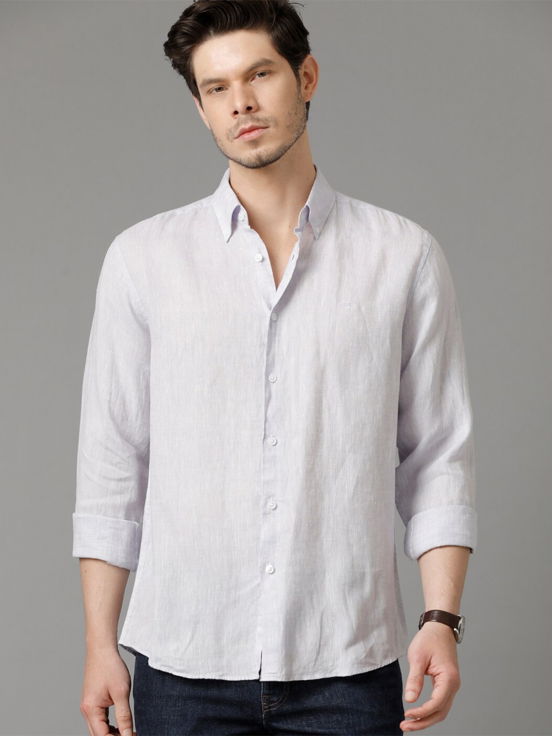 

Aldeno Spread Collar Comfort Opaque Casual Shirt, Lavender