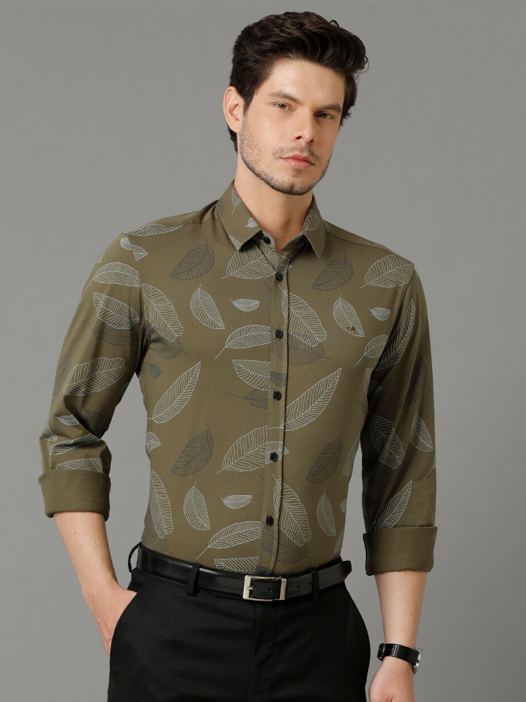 

Aldeno Comfort Floral Printed Casual Shirt, Green