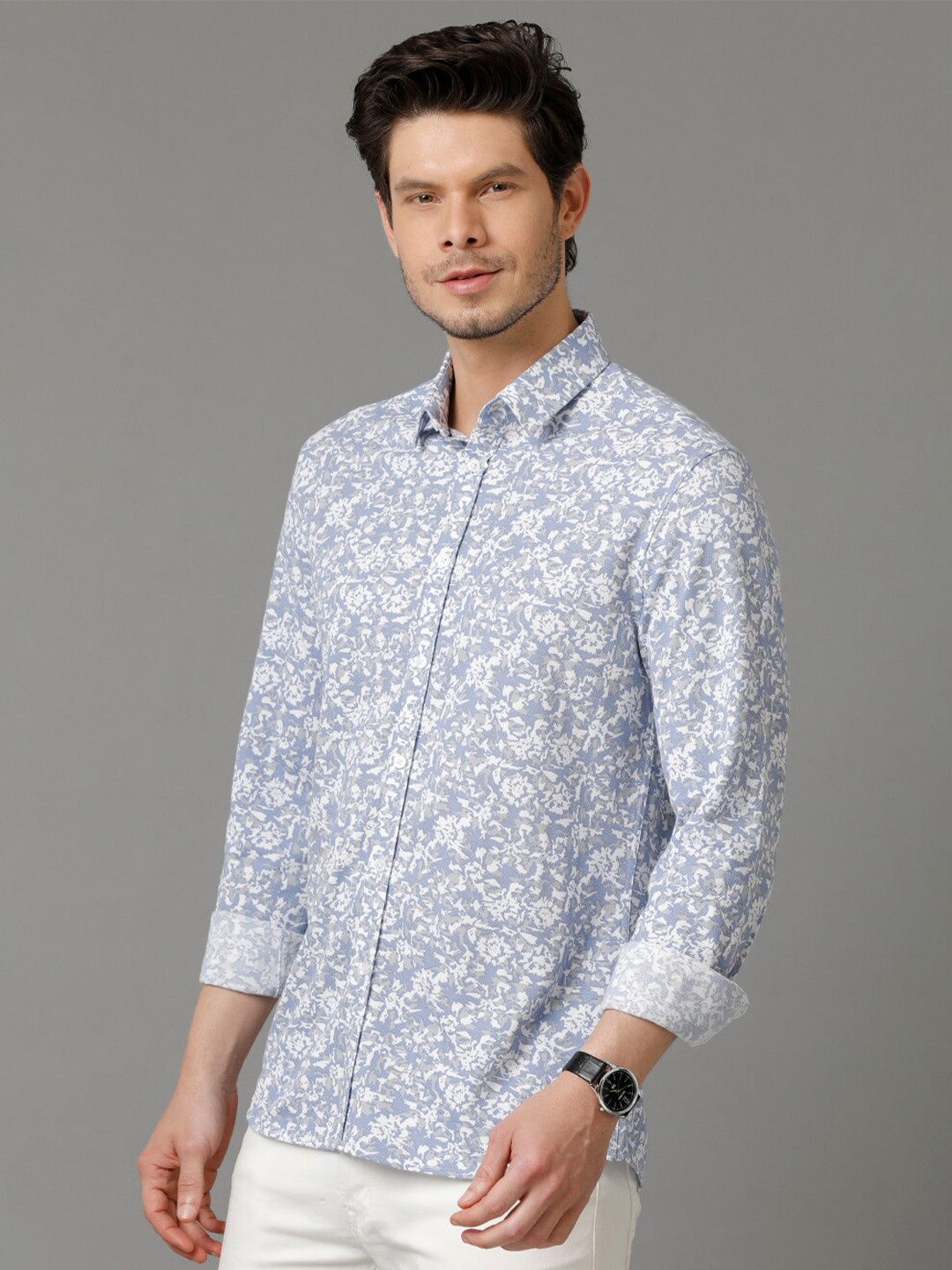 

Aldeno Comfort Fit Abstract Printed Casual Shirt, White