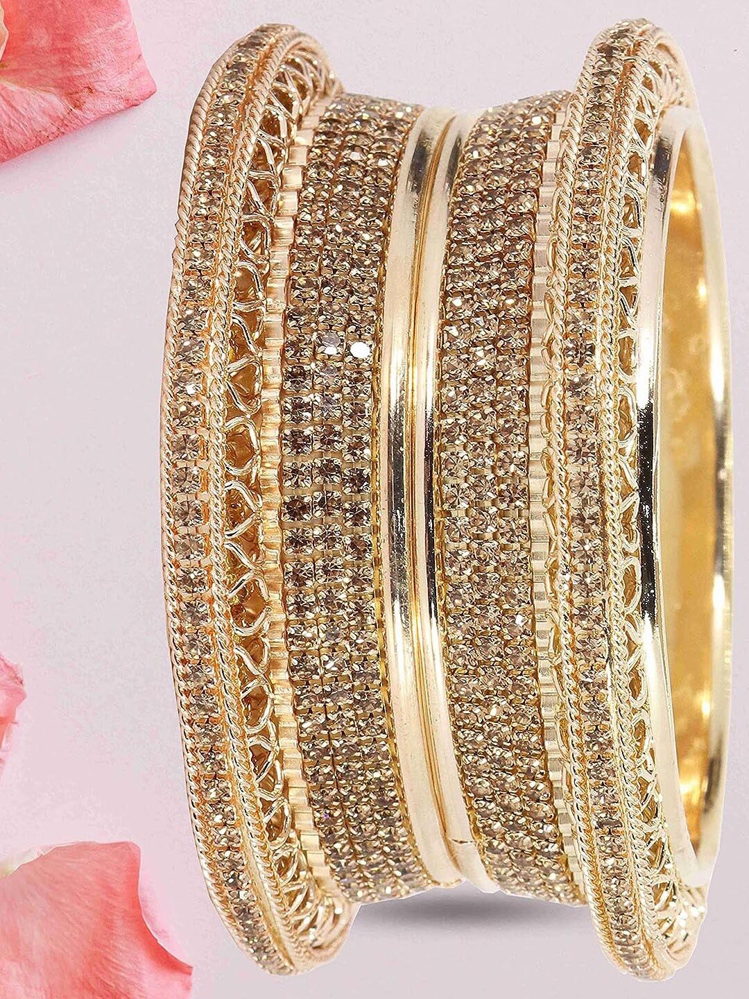 

NMII Set Of 2 Gold-Plated Zircon-Studded Bangles