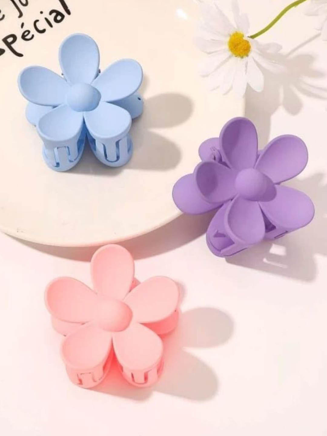 

DN Creation Set of 3 Flower Claw Clip, Blue