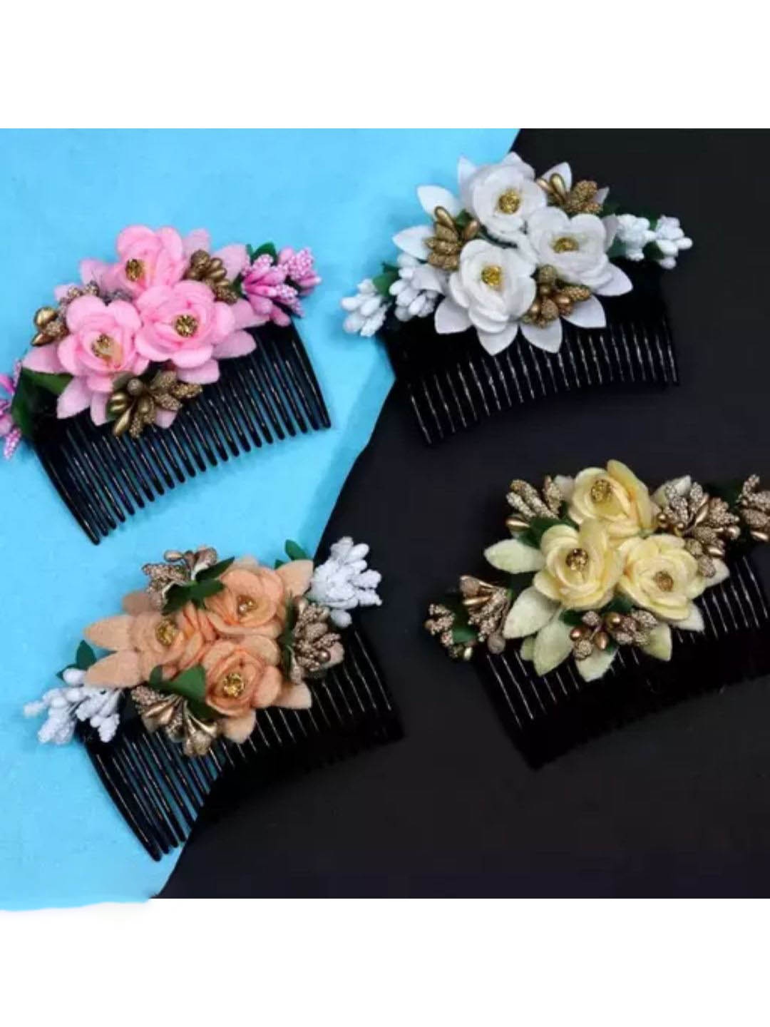 

DN Creation Assorted Set of 4 Embellished Comb Pin