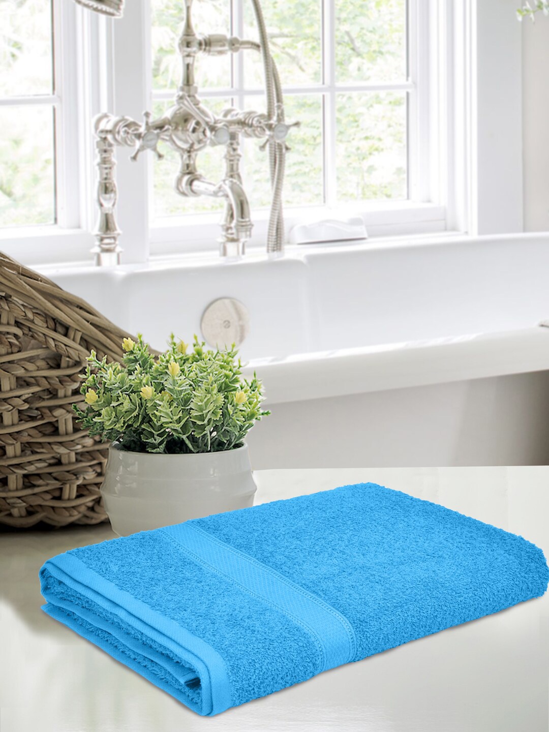 

Home Fresh Everyday Turquoise Blue 400 GSM Pure Cotton Bath Towel