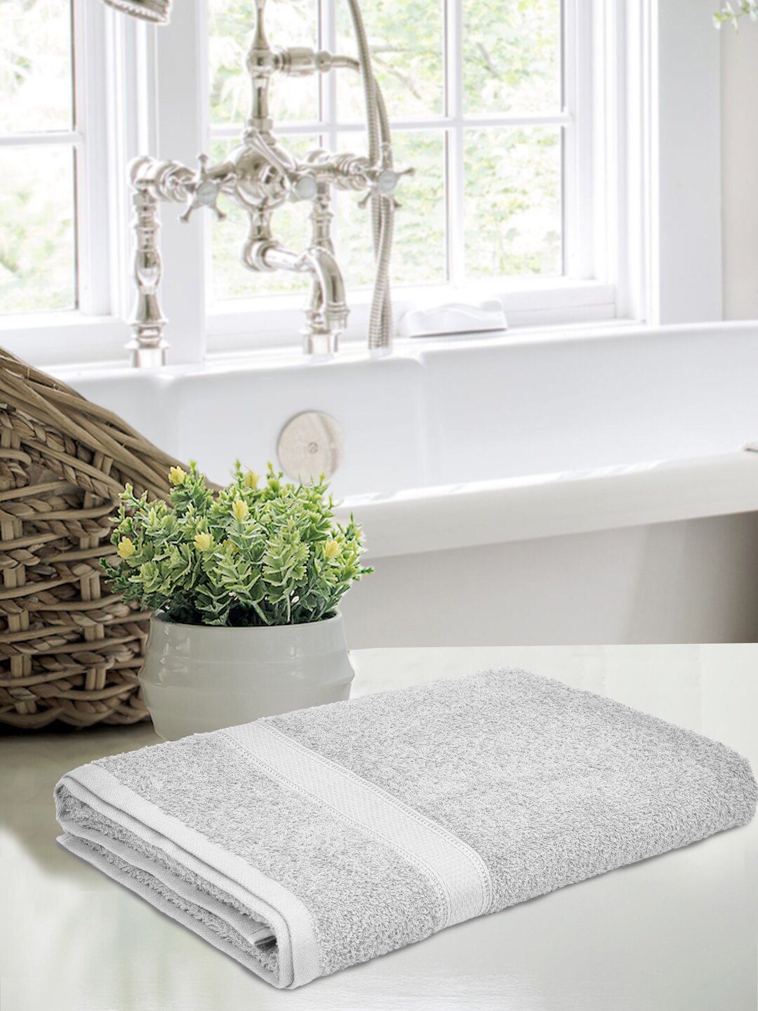 

Home Fresh Everyday Grey Melange 400 GSM Pure Cotton Bath Towel