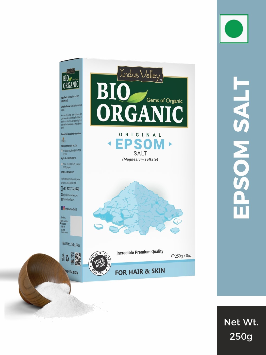 

Indus Valley Bio Organic Epsom Bath Salt - 250 g, White