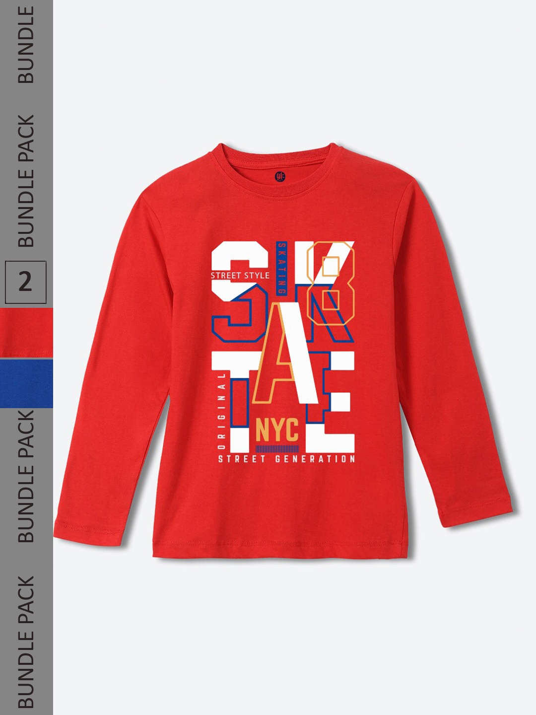 

YK Boys Pack Of 2 Pure Cotton T-Shirts, Red